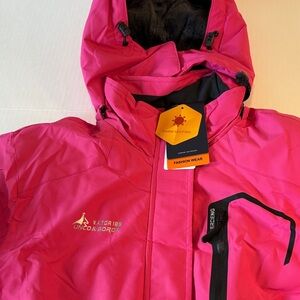 Moerdeng Pink Hooded Winter Jacket